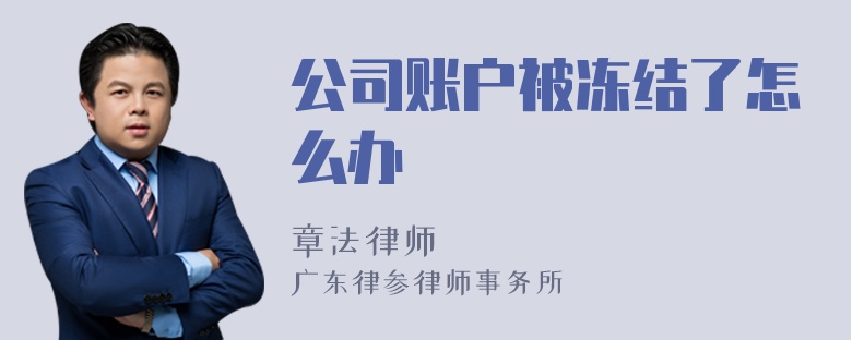 公司账户被冻结了怎么办