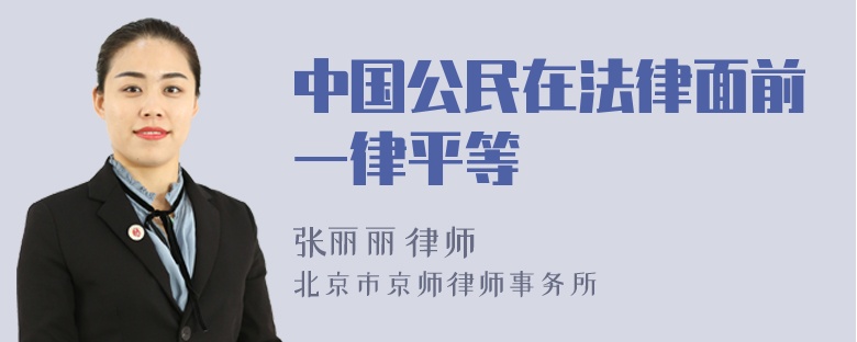 中国公民在法律面前一律平等