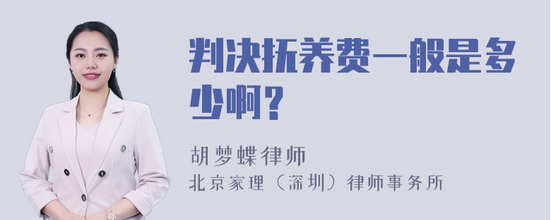 判决抚养费一般是多少啊？