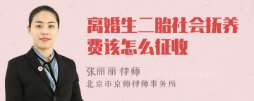 离婚生二胎社会抚养费该怎么征收