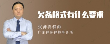 欠条格式有什么要求