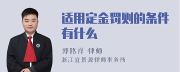 适用定金罚则的条件有什么