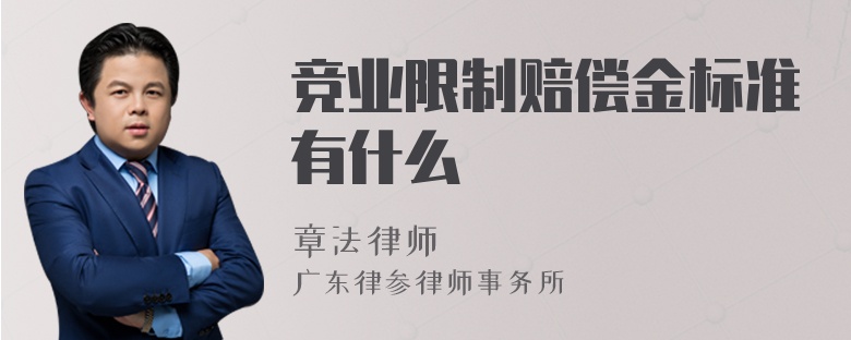 竞业限制赔偿金标准有什么