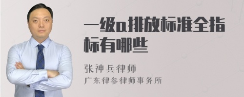 一级a排放标准全指标有哪些