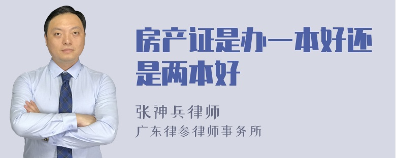 房产证是办一本好还是两本好