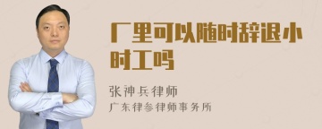 厂里可以随时辞退小时工吗