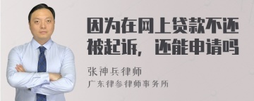 因为在网上贷款不还被起诉，还能申请吗