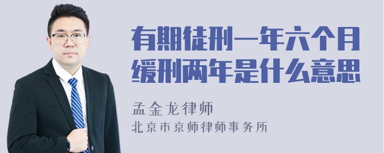 有期徒刑一年六个月缓刑两年是什么意思