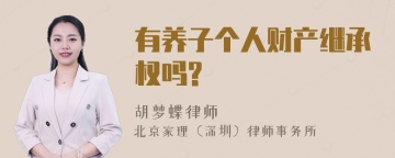 有养子个人财产继承权吗?