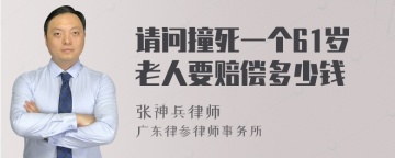 请问撞死一个61岁老人要赔偿多少钱