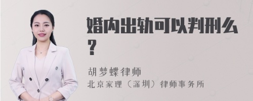 婚内出轨可以判刑么？