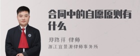 合同中的自愿原则有什么