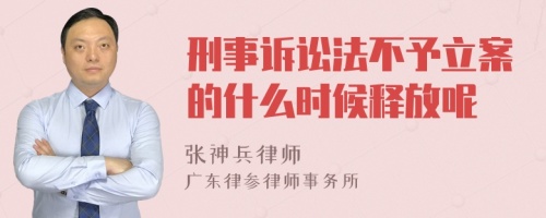 刑事诉讼法不予立案的什么时候释放呢