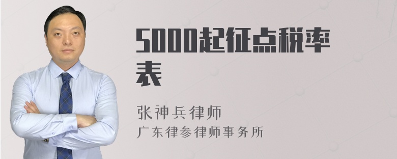 5000起征点税率表