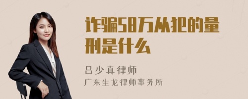 诈骗58万从犯的量刑是什么