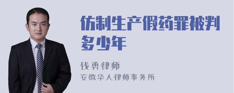 仿制生产假药罪被判多少年