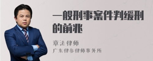 一般刑事案件判缓刑的前兆