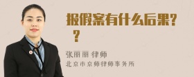 报假案有什么后果? ?