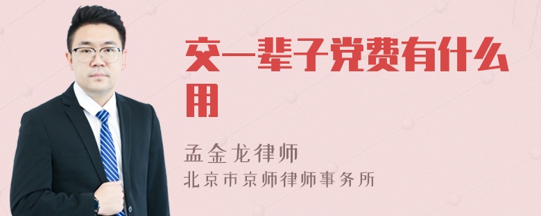 交一辈子党费有什么用