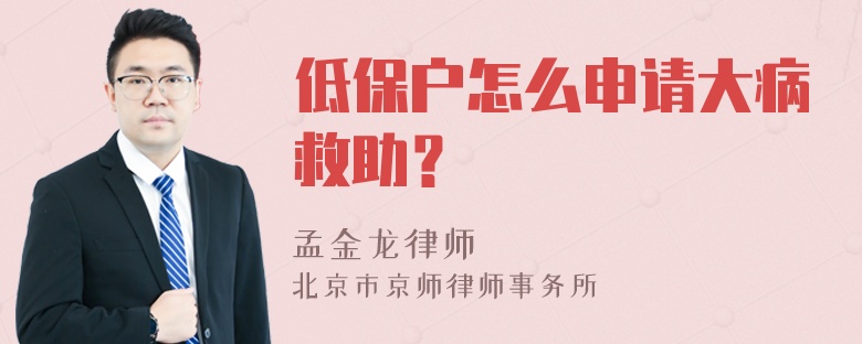 低保户怎么申请大病救助？