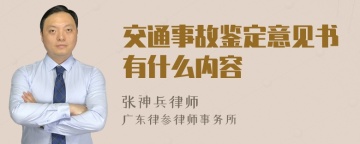 交通事故鉴定意见书有什么内容