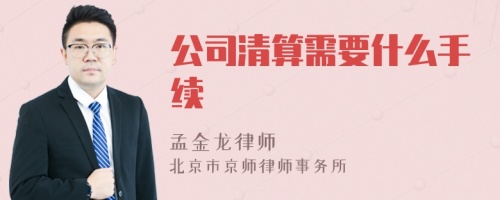 公司清算需要什么手续