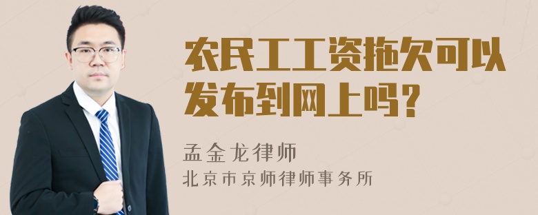 农民工工资拖欠可以发布到网上吗？