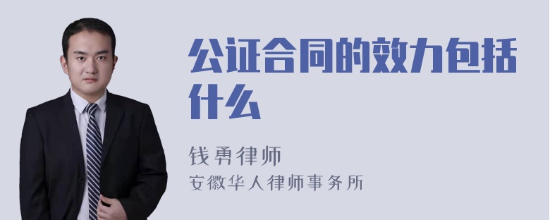 公证合同的效力包括什么