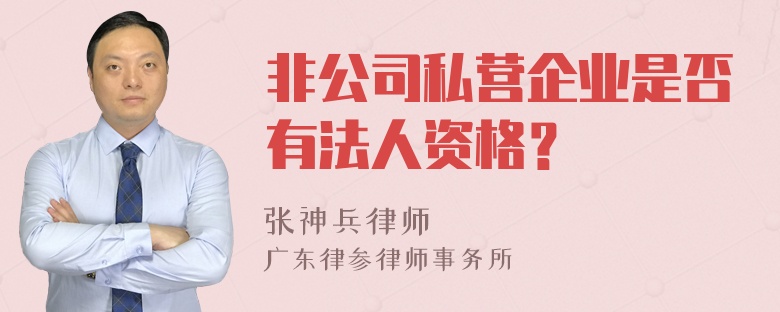 非公司私营企业是否有法人资格？