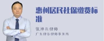 惠州居民社保缴费标准