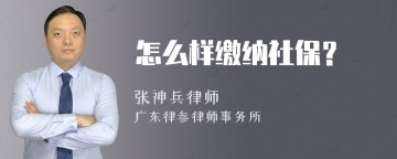 怎么样缴纳社保？