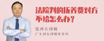 法院判的抚养费对方不给怎么办？