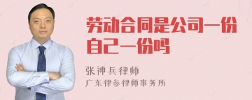 劳动合同是公司一份自己一份吗