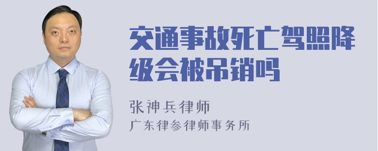 交通事故死亡驾照降级会被吊销吗