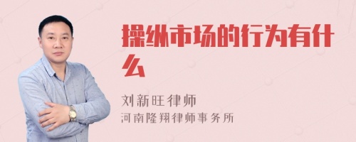 操纵市场的行为有什么