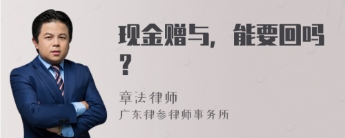 现金赠与，能要回吗？