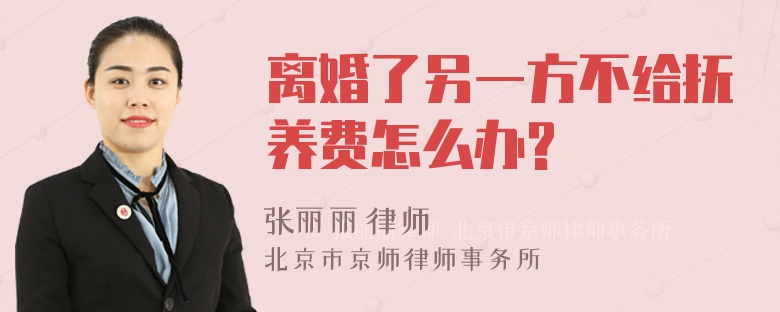 离婚了另一方不给抚养费怎么办?