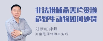 非法猎捕杀害珍贵濒危野生动物如何处罚