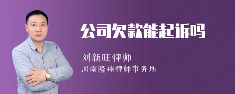 公司欠款能起诉吗