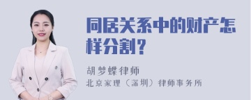 同居关系中的财产怎样分割？