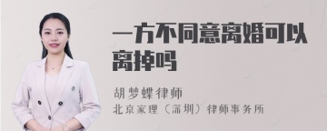 一方不同意离婚可以离掉吗