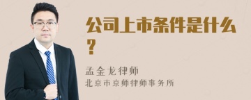 公司上市条件是什么？