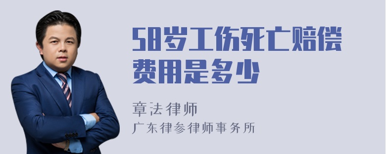 58岁工伤死亡赔偿费用是多少