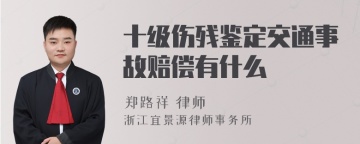 十级伤残鉴定交通事故赔偿有什么