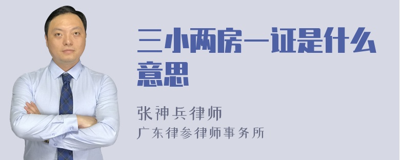 三小两房一证是什么意思