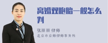 离婚双胞胎一般怎么判