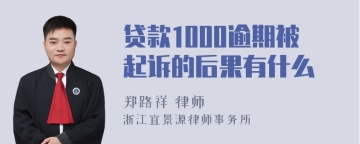 贷款1000逾期被起诉的后果有什么