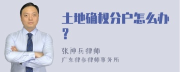 土地确权分户怎么办？