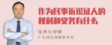 作为民事诉讼证人的权利和义务有什么