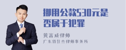 挪用公款530元是否属于犯罪